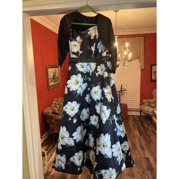 Prom Dress, Long, Plus Size, 14W, Bolero Jacket 18, Rachel Allan Curves, Pre-own - Picture 9 of 12